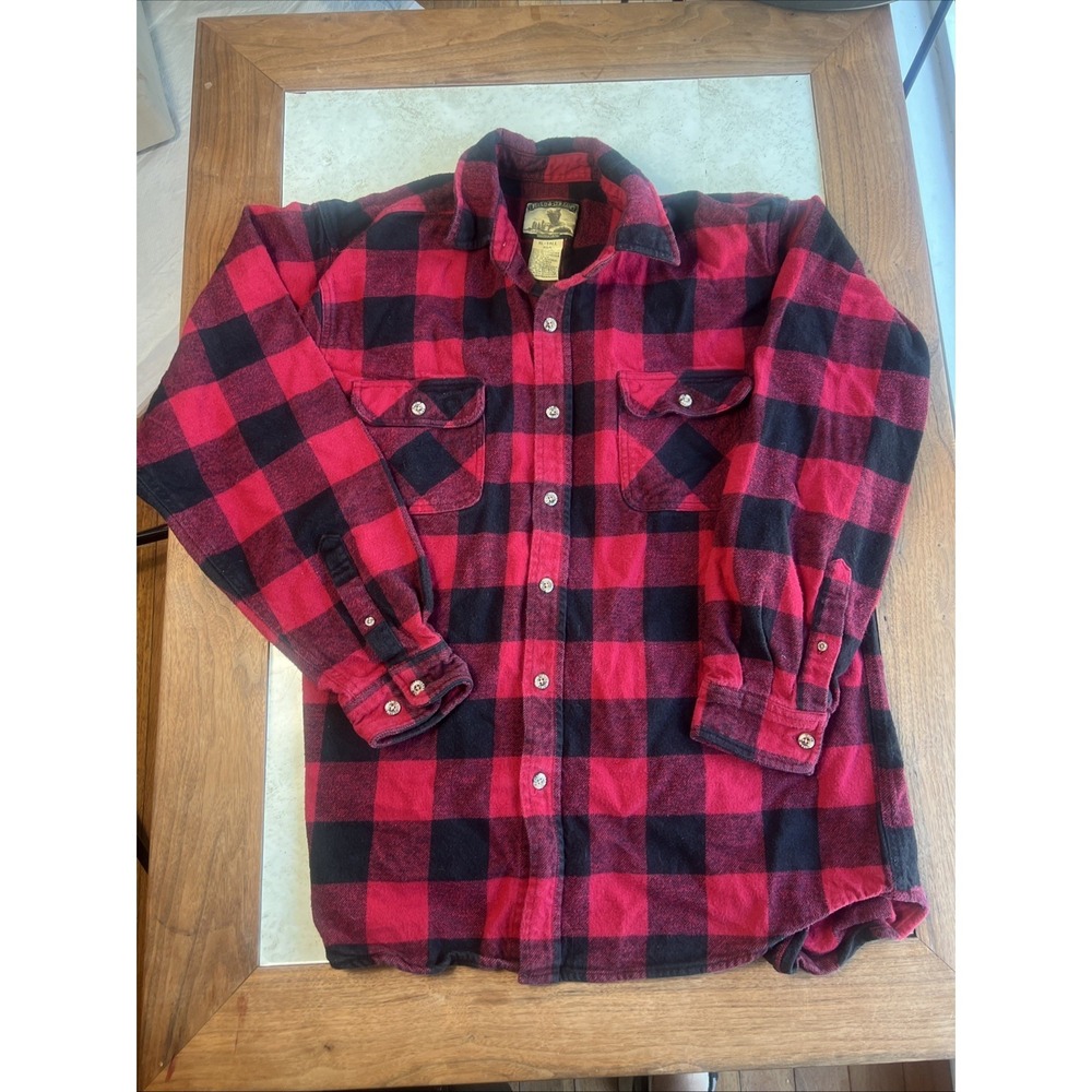 Field & Stream Shirt Mens XLT Red Black Plaid Flannel Button Front Tall Outdoor
